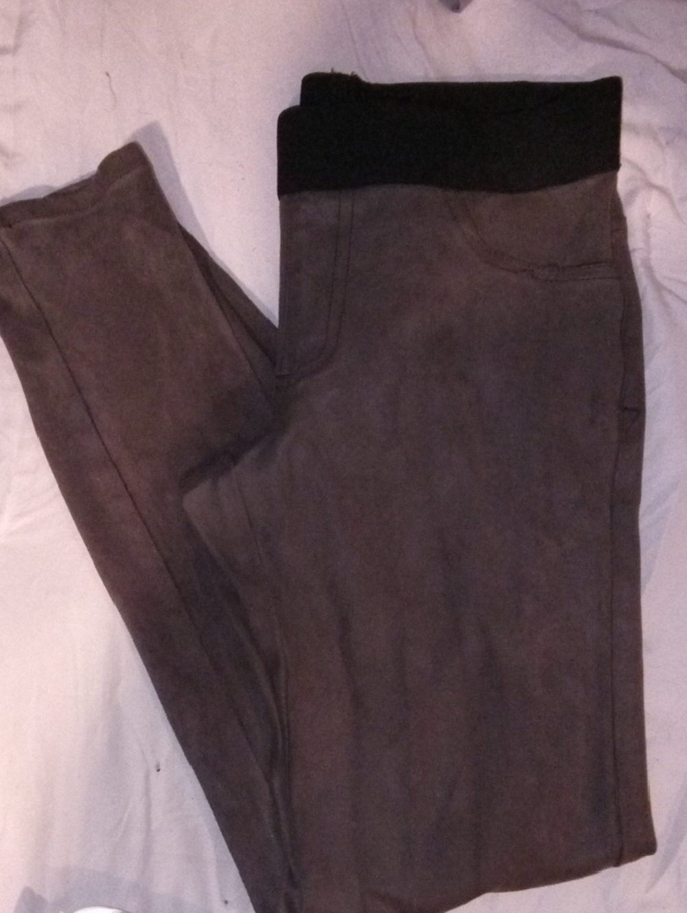 Karen Kane Brown Ponte Leggings with Black Waistband